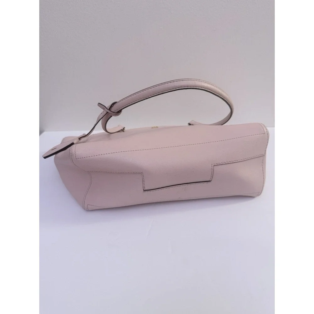 Tory Burch Parker Tote Pink Leather Bag Purse Classic Preppy Zip Top‎
